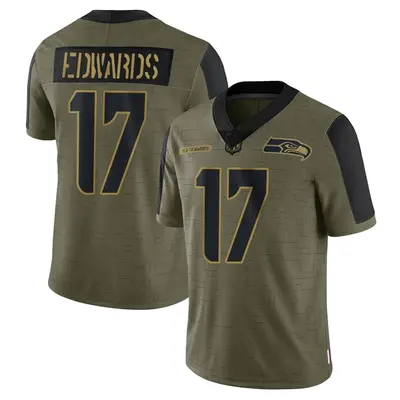 Men's Braylon Edwards Seattle Seahawks 2021 Salute To Service Jersey - Olive Limited