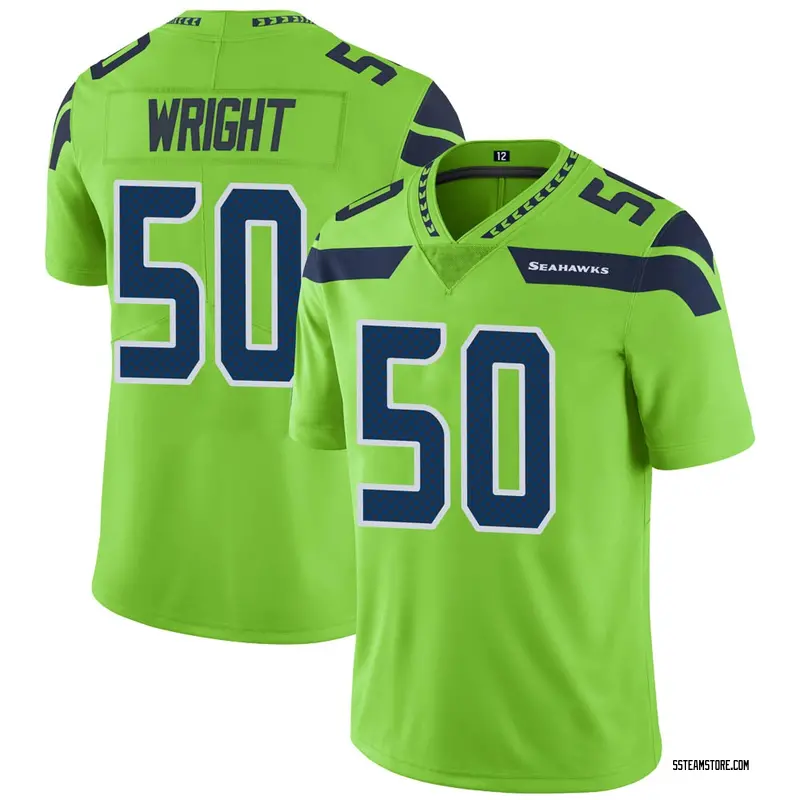 Men's K.J. Wright Seattle Seahawks Color Rush Neon Jersey