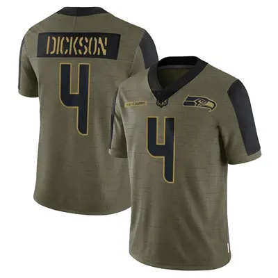 Men's Michael Dickson Seattle Seahawks 2021 Salute To Service Jersey - Olive Limited