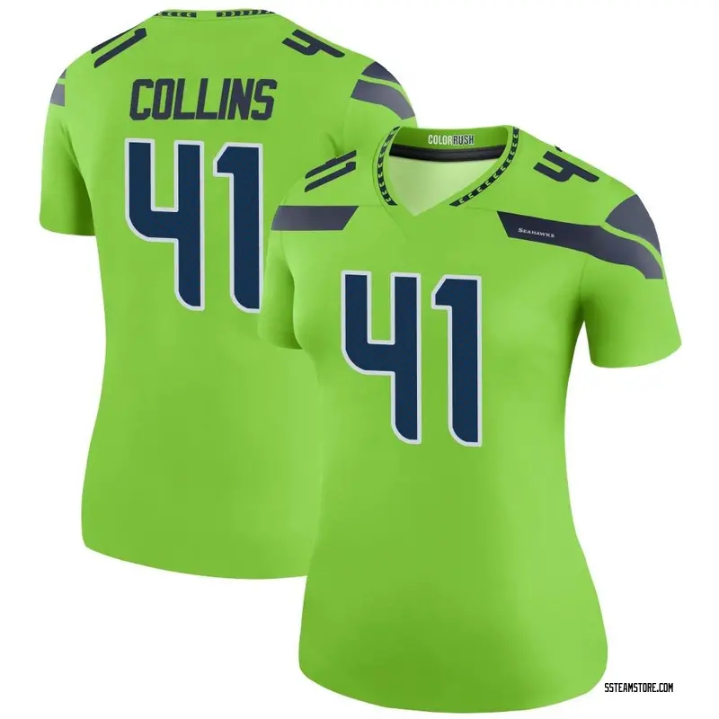 Women's Alex Collins Seattle Seahawks Color Rush Neon Jersey - Green Legend